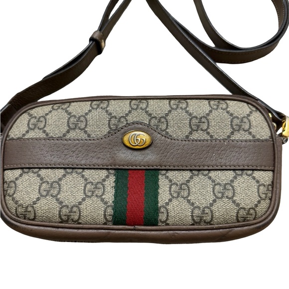 Gucci Mini Supreme Ophidia GG Canvas Crossbody Bag with Web Stripe - Picture 3 of 13